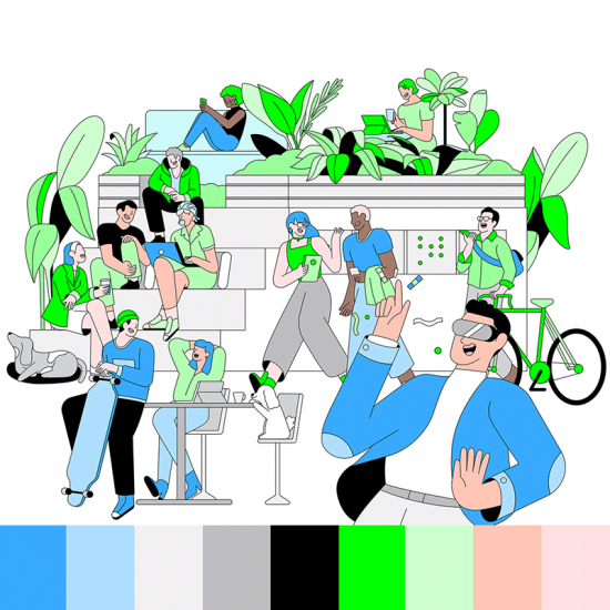 blue-green-black-palette