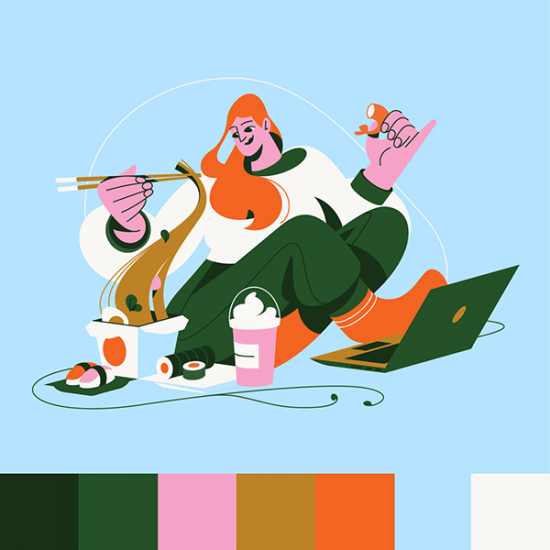 orange-green-pink-palette