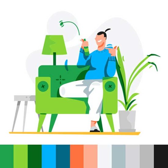 green-blue-orange-palette