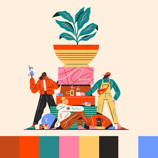 orange-green-pink-palette